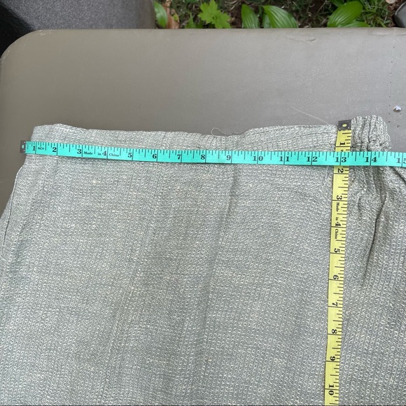 FLAX 100% Linen Wrap Skirt Sz M with FLAW see pics - Picture 9 of 11